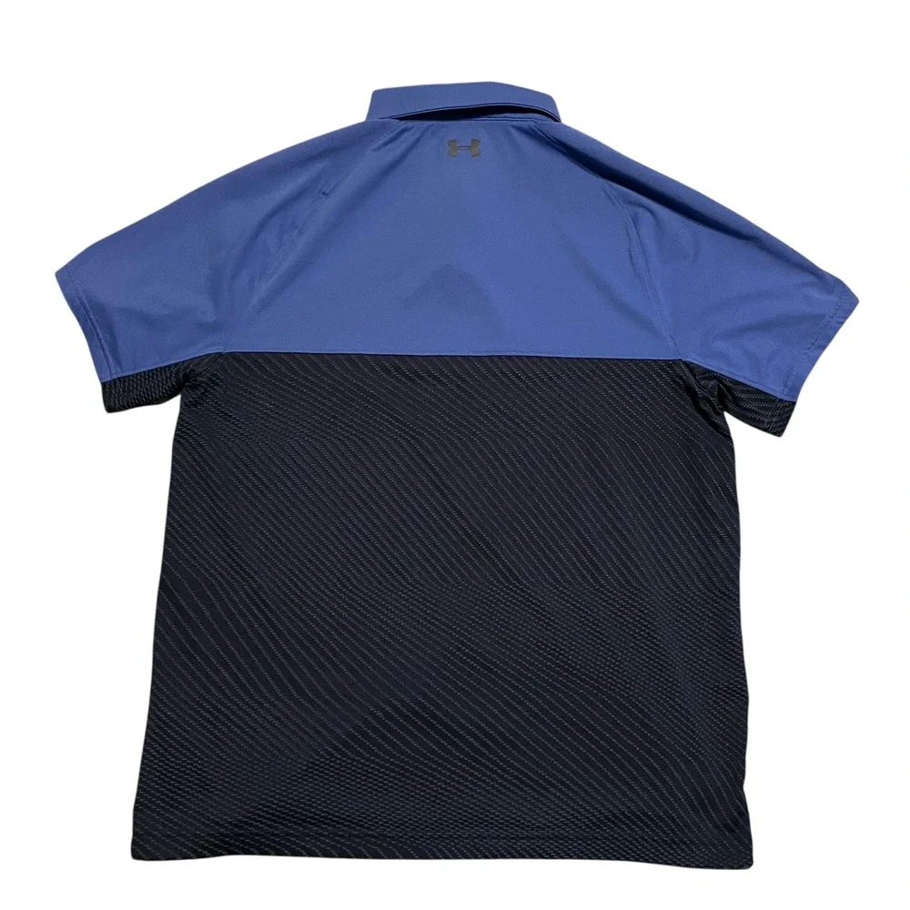 Under‎ Armour Golf Polo Shirt Mens XL Blu Colorblock Loose Fit